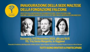 Repubblika Tifraħ lill-Fondazione Falcone inaugurazione della sede maltese della fondazione falcone